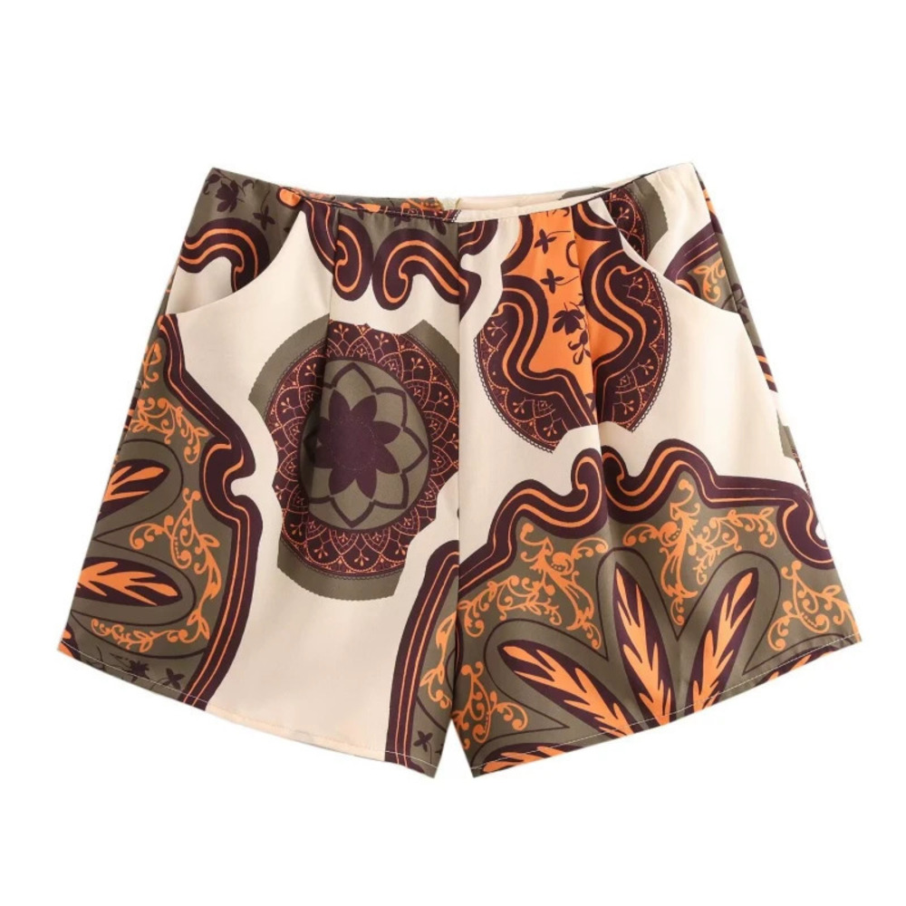 Casual Vacation Print Shirt and Shorts Set